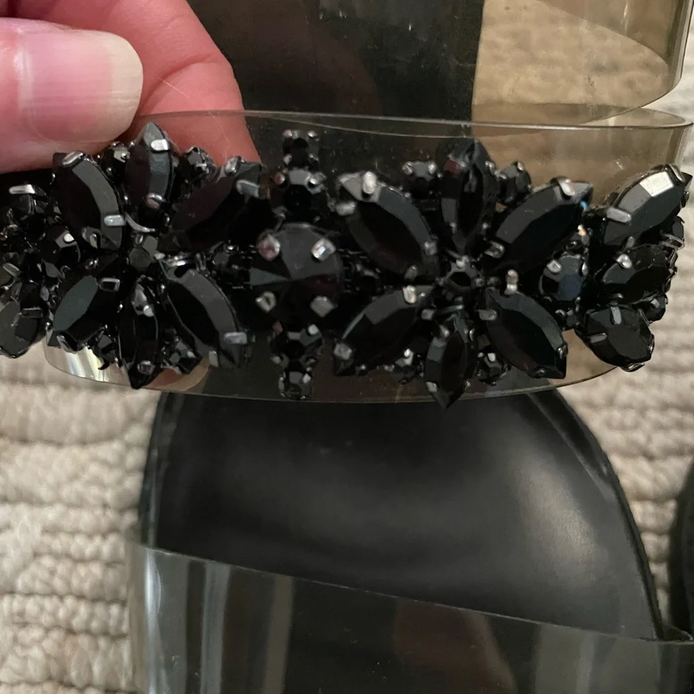 Karl Lagerfeld Black and Clear Heel, Size 10 - Picture 3 of 8
